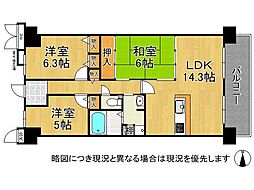レックスガーデン堺東 3LDKの間取図画像