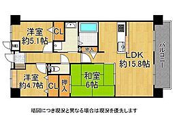 ファミールハイツ堺1番館 3LDKの間取図画像