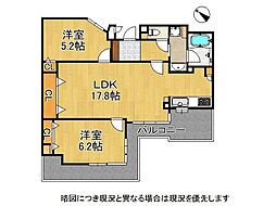 ラフィーナ堺・光明池 2LDKの間取図画像