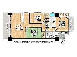 レックスシティ堺駅前 3LDKの間取図画像