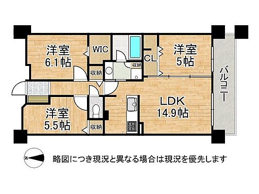 間取り デュオヒルズ浜寺公園　中古マンション 4階/-