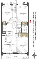 ネオステージ野一色 3LDKの間取図画像