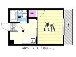 粟屋ビル 1Kの間取図画像