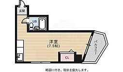 広島電鉄2系統 西観音町駅 徒歩11分の賃貸マンション 4階ワンルームの間取り
