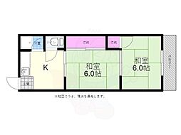 第二泊野ビル 2DKの間取図画像