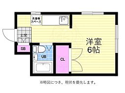 広島電鉄9系統 白島駅 徒歩14分の賃貸マンション 4階ワンルームの間取り