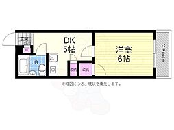 メゾン粟屋 1DKの間取図画像