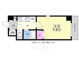 広島電鉄8系統 別院前駅 徒歩4分の賃貸マンション 6階1Kの間取り