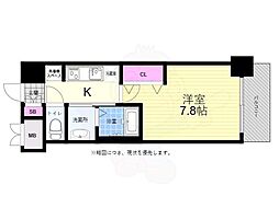 エステムコート広島国泰寺 1Kの間取図画像