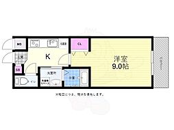 広島電鉄2系統 西観音町駅 徒歩11分の賃貸マンション 7階1Kの間取り
