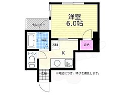 広島電鉄6系統 舟入町駅 徒歩10分の賃貸マンション 4階1Kの間取り