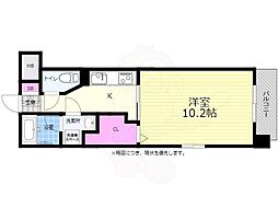 ルービンス宇品御幸2 8階1Kの間取り