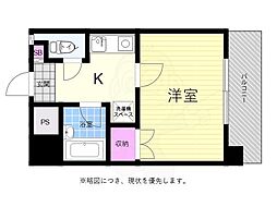 KAWABE340 6階1Kの間取り