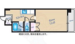 JR可部線 三滝駅 徒歩10分の賃貸マンション 2階1Kの間取り