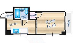 第20榎町ビル 2階1Kの間取り