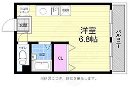 リバーコートA 3階ワンルームの間取り