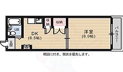 広島電鉄8系統 横川駅 徒歩7分の賃貸マンション 1階1DKの間取り
