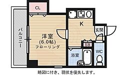 広島電鉄1系統 鷹野橋駅 徒歩3分の賃貸マンション 3階1Kの間取り