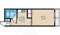 広島電鉄2系統 十日市町駅 徒歩5分の賃貸マンション 2階1DKの間取り