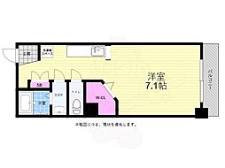 グレース本川 9階ワンルームの間取り