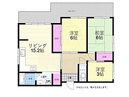 広島電鉄2系統 観音町駅 徒歩11分の賃貸マンション 4階2SLDKの間取り