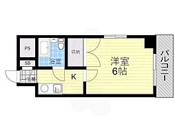 広島電鉄8系統 横川一丁目駅 徒歩3分の賃貸マンション 8階1Kの間取り