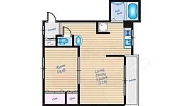 田渕ビルB棟 3階1LDKの間取り