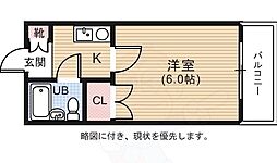 JR山陽新幹線 広島駅 徒歩9分の賃貸マンション 4階1Kの間取り