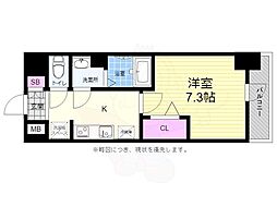 広島電鉄1系統 鷹野橋駅 徒歩7分の賃貸マンション 6階1Kの間取り