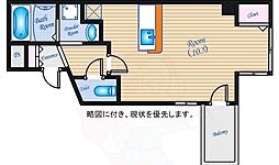 広島電鉄1系統 鷹野橋駅 徒歩3分の賃貸マンション 5階ワンルームの間取り