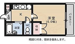 広島電鉄2系統 十日市町駅 徒歩2分の賃貸マンション 4階1Kの間取り