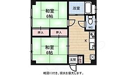 金原ビル 2DKの間取図画像