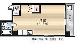 広島電鉄2系統 観音町駅 徒歩9分の賃貸マンション 3階ワンルームの間取り