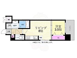 広島電鉄2系統 西観音町駅 徒歩4分の賃貸マンション 4階1LDKの間取り
