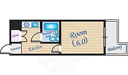 広島電鉄2系統 十日市町駅 徒歩3分の賃貸マンション 9階1Kの間取り