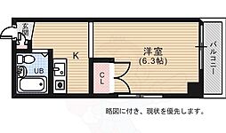 広島電鉄6系統 舟入町駅 徒歩4分の賃貸マンション 2階1Kの間取り