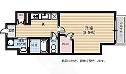 広島電鉄1系統 鷹野橋駅 徒歩4分の賃貸マンション 8階1Kの間取り