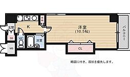 広島電鉄2系統 十日市町駅 徒歩6分の賃貸マンション 3階1Kの間取り