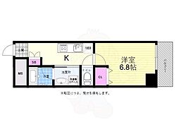 広島電鉄2系統 西観音町駅 徒歩11分の賃貸マンション 11階1Kの間取り
