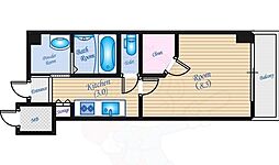 広島電鉄1系統 鷹野橋駅 徒歩4分の賃貸マンション 11階1Kの間取り