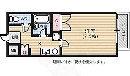 広島電鉄9系統 白島駅 徒歩3分の賃貸マンション 2階1Kの間取り
