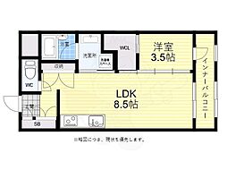 広島電鉄宮島線 高須駅 徒歩4分の賃貸マンション 1階1LDKの間取り