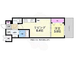 広島電鉄2系統 西観音町駅 徒歩4分の賃貸マンション 5階1LDKの間取り