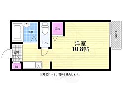広島電鉄6系統 江波駅 徒歩20分の賃貸アパート 1階1Kの間取り