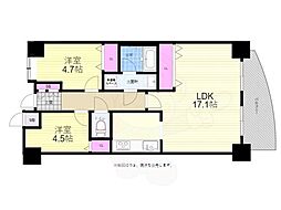 ハイタウン神宮山壱番館 9階2LDKの間取り