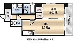 広島電鉄2系統 八丁堀駅 徒歩3分の賃貸マンション 3階1LDKの間取り