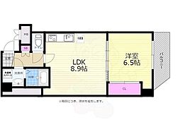 広島電鉄9系統 女学院前駅 徒歩4分の賃貸マンション 3階1LDKの間取り
