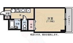 ビラージュ江波西 3階1Kの間取り