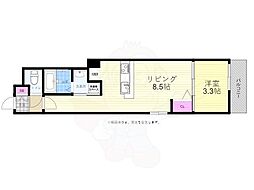 広島電鉄6系統 江波駅 徒歩6分の賃貸アパート 2階1LDKの間取り