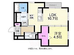 広島電鉄6系統 江波駅 徒歩9分の賃貸アパート 1階1LDKの間取り